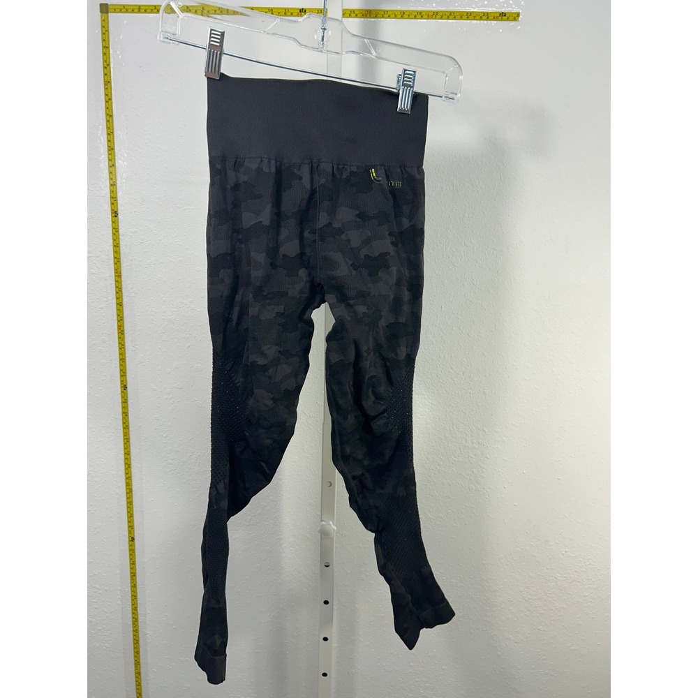 Fabletics Womens Seamless Camo High Waisted Leggings Charcoal Grey Black Mesh S